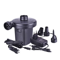 Electric Air Pump, Quick-Fill Inflator with 3 Nozzles, Inflatable Couch, Pool Floats, Boats, Swimming, DC 12V, AC 110V-220V