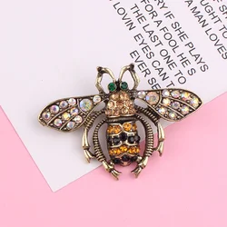 Vintage Rhinestone Bee Brooches for Women Cute Enamel Fly Insect Brooch Pins Fashion Jewelry Gift Formal Suit Accessories