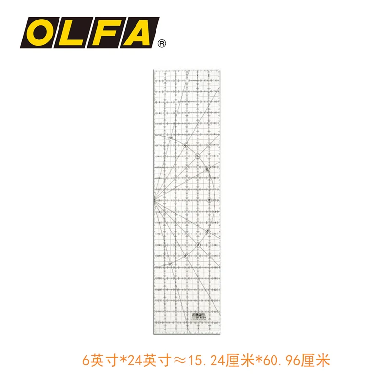 

OLFA Frosted Acrylic Transparent Square Ruler Cutting Ruler Measuring Cutting Ruler OLFA QR-6*24