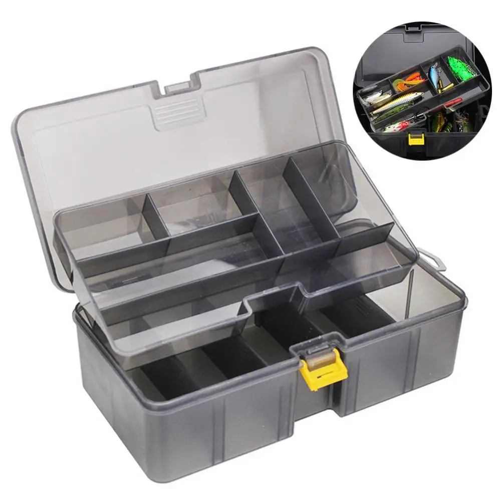 

Hot! Waterproof Plastic Double Layer Fishing Tackle Lures Hook Bait Box Storage Case for Outdoor