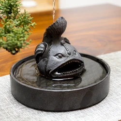 Fish Statue Stone Set Animal Figurine Tea Pet Ornament Room Decor Office Desk Home Decoration Accessories Crafts Gift