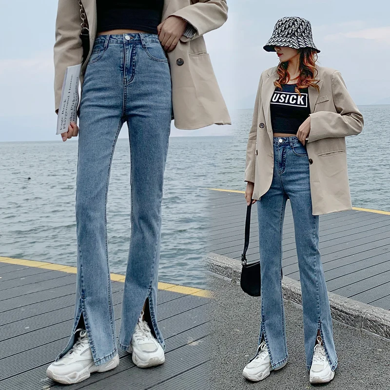 GUUZYUVIZ Black Loose Split Mom Jeans Woman Denim Pants High Waist Jeans Trousers Women Jean Taille Haute Femme