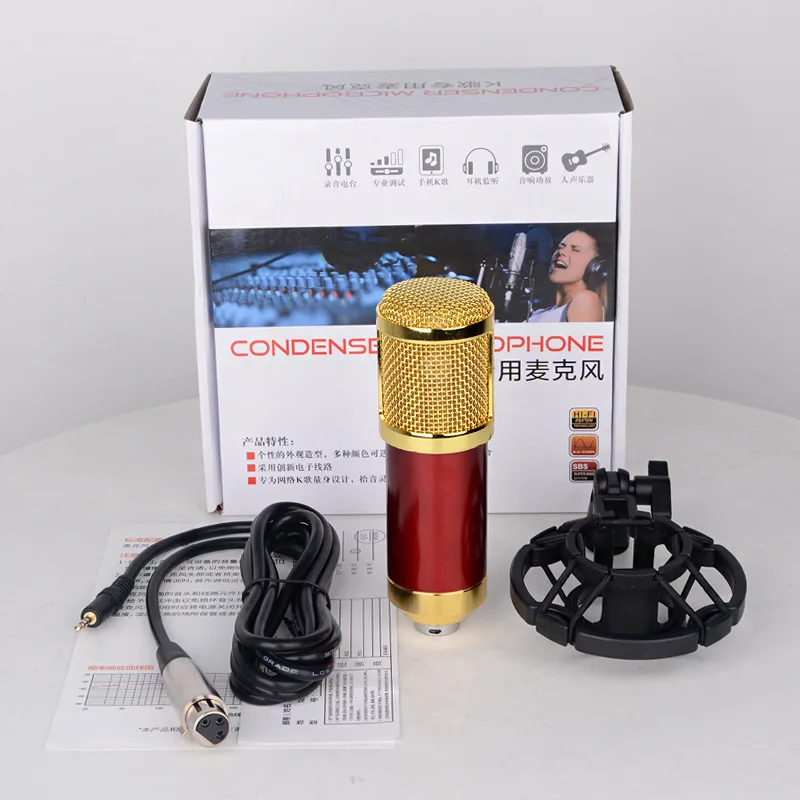 Karaoke microfone estúdio condensador mikrofon mic para ktv rádio braodcasting cantando gravação computador