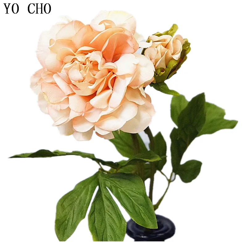 Artificial Silk Peony Bud Flowers   2 Heads  Autumn Decoration   Wedding   Home Accessories  Store  5Pcs per Lot