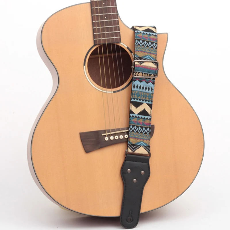 Guitar Strap Widen Thicken Folk-Custom Eletric Guitarra Ukulele Bass Accessories Parts Bohemian National Personalized Acoustic