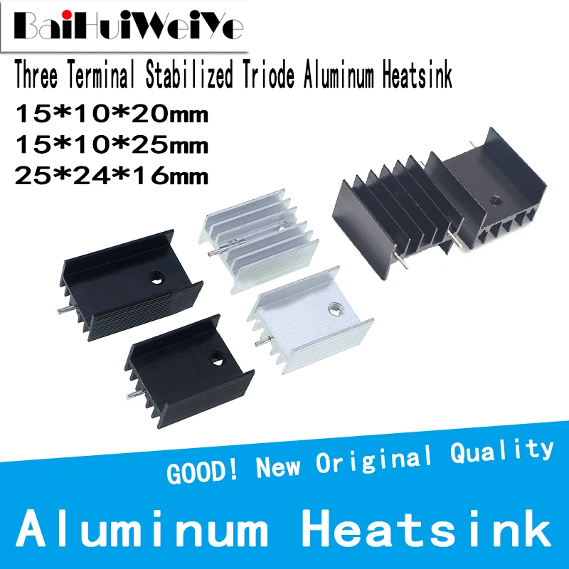 5PCS/LOT Aluminum Heatsink Radiator Heat Sink Cooling For Electronic Chip IC Heat Sink Transistor Radiator TO220 WITH 1PIN 2PIN