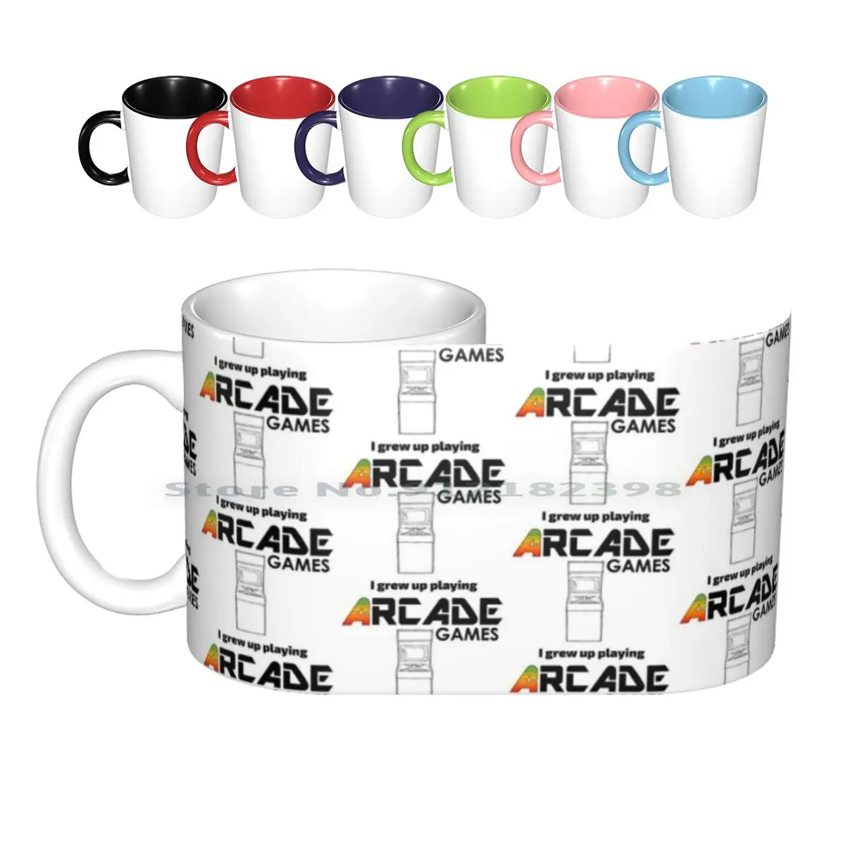 I Grew Up Playing Arcade Games Ceramic Mugs Coffee Cups Milk Tea Mug Arcade Games Arcade Galaxy Video Games Gamers Gamer