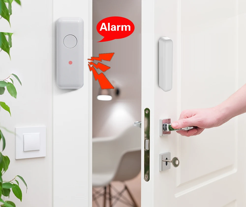 Mini Window Door Alarm Sensor 433mhz Wireless Door Lock Switch Security Alarm Host Alert Detector Magnetic Contact Anti Theft