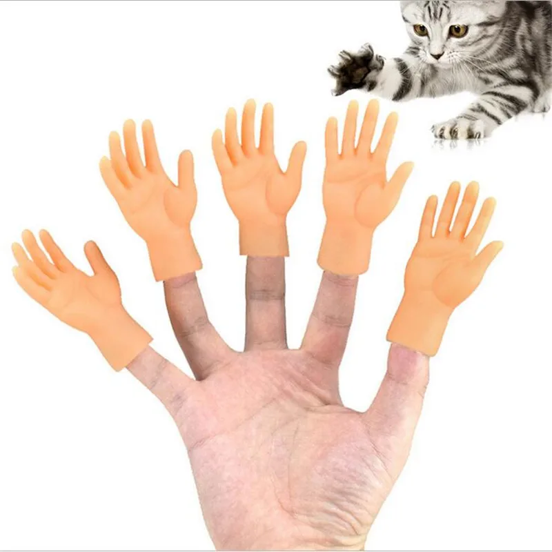 2 pz/lotto Mini Adult Kid novità Toys Funny Finger Fidget Small Hand Palm Tease Cat Pet Gags Joke Party Halloween Cosplay puntelli