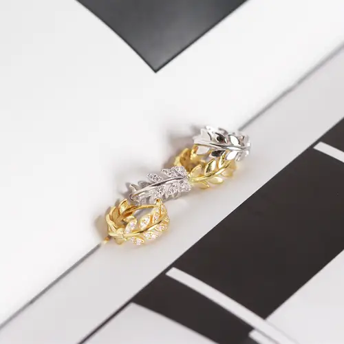 WANTME Pave CZ INS Luxury Olive Branch Leaf Stud Earrings for Women Real 100% 925 Sterling Silver Teen Gift Fine Hoop Jewelry - Image 6