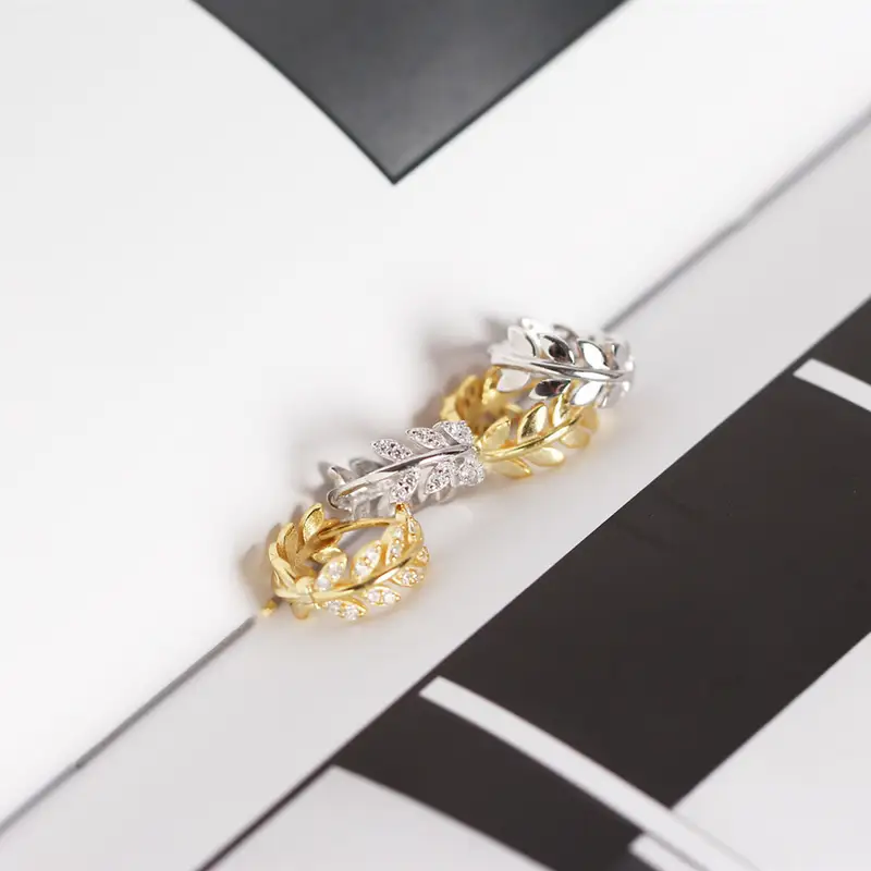 WANTME Pave CZ INS Luxury Olive Branch Leaf Stud Earrings for Women Real 100% 925 Sterling Silver Teen Gift Fine Hoop Jewelry - Image 6