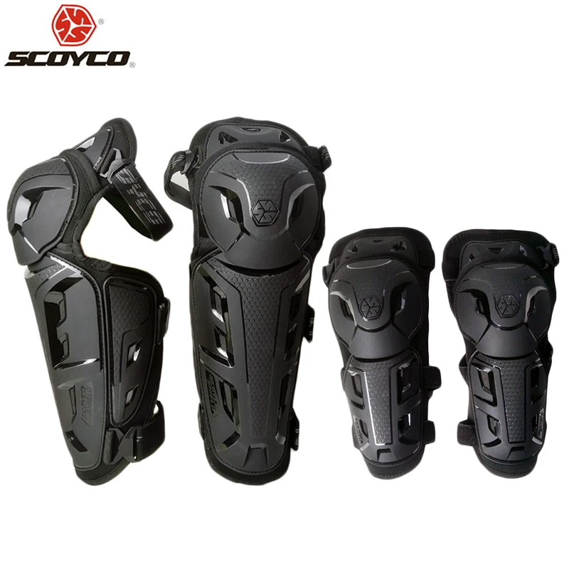 SCOYCO Motorcycle Knee&Elbow Guard 4 pcs TPU Shell Protection Shin Protector Safe Cycling Racing Extreme Sport Equipment,K26H26