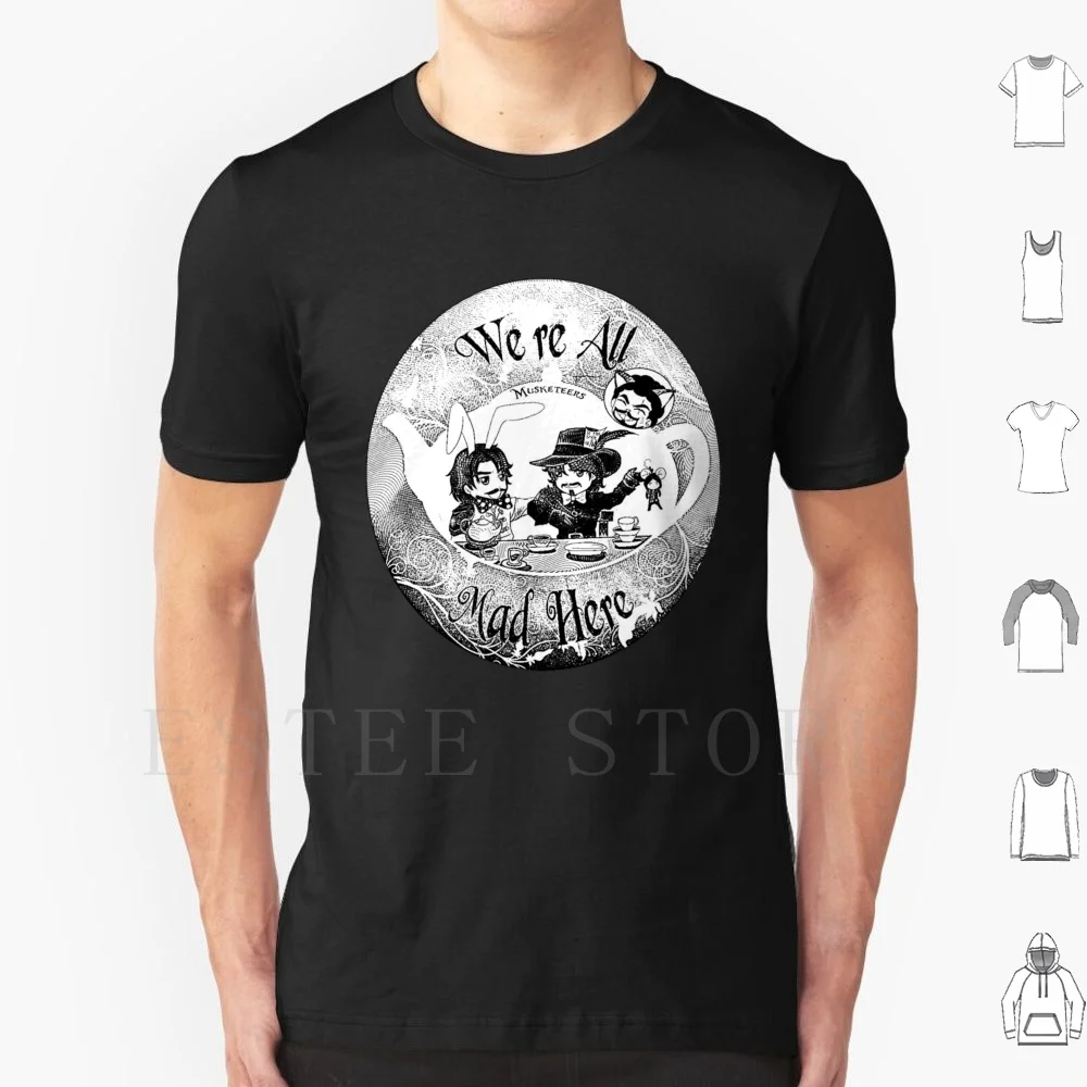 Mosqueteeros Mad Tea Party camiseta con efecto de tinta hombres algodón 6xl los mosquetones mosquetones Athos Aramis Porthos Dartagnan los tres