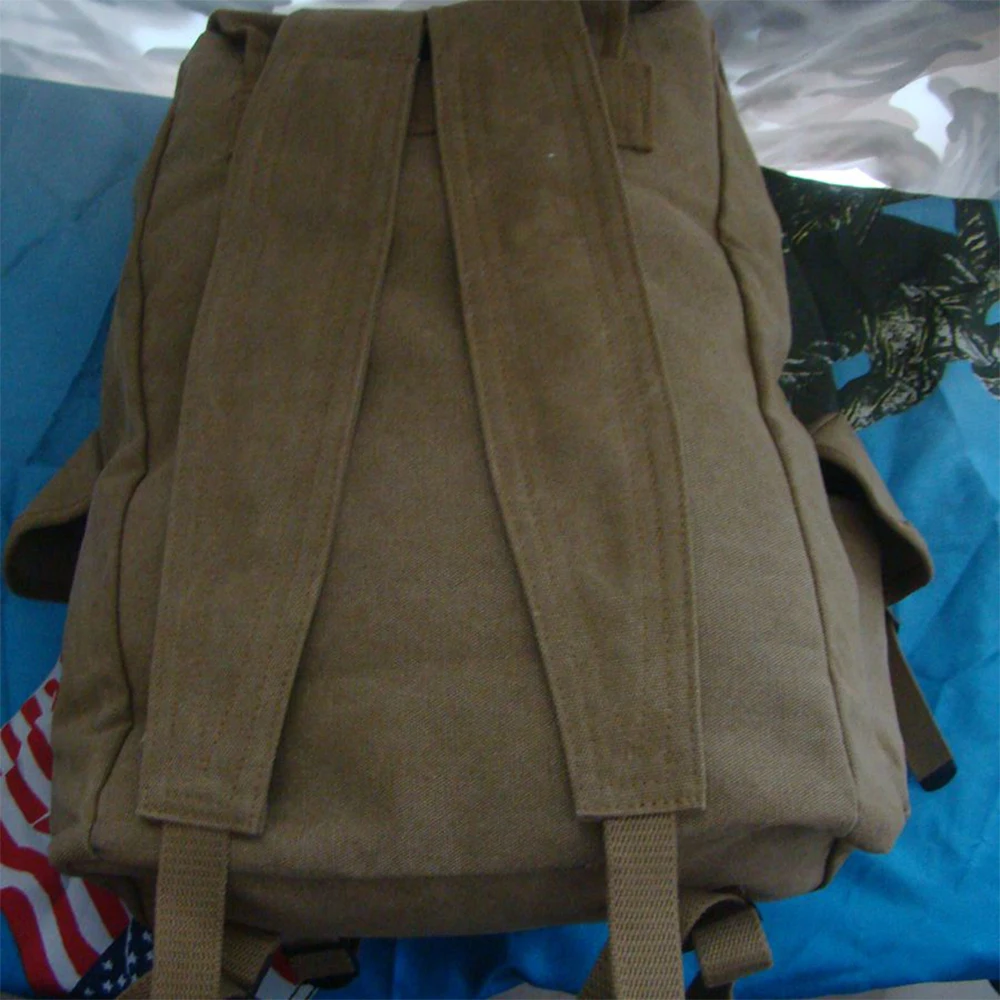 US Army M14 Haversack Backpack Military Knapsack Outdoor Travel Canvas Bag Green Khaki