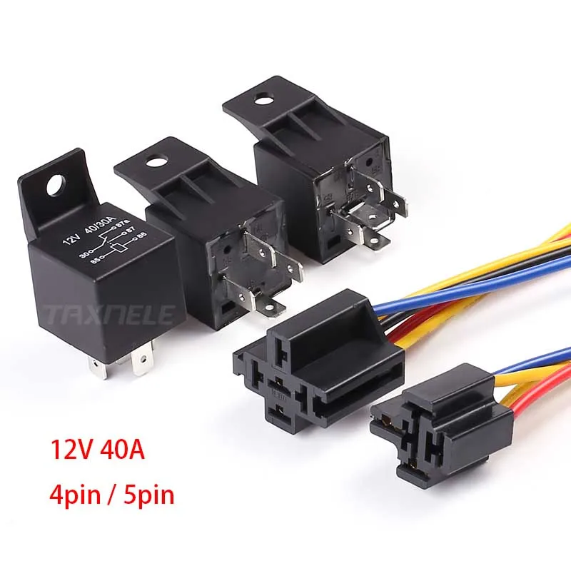 1Pcs/set JD1914 JD1912 Waterproof Car Relay 12V 40A 4Pin 5Pin 1NO 1NC Relay Auto Relay with Socket Universal Automotive Relay