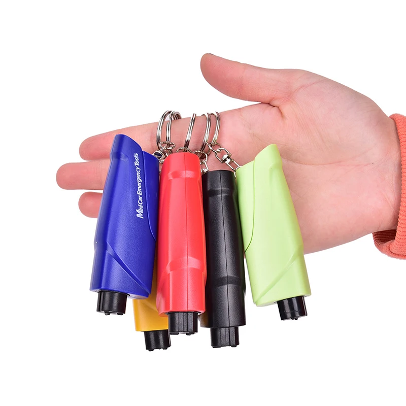 Mini Safety Hammer Car Emergency Rescue Kit Key Chain Knife Life Saving Seat Belt Cutter Window Breaker Glass Emergency Hammer