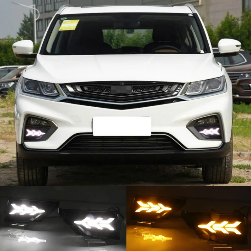 2Pcs For Geely Boyue Proton PRO 2019 2020 Car LED Daytime Running Light Fog Lamp Frame Fog Light