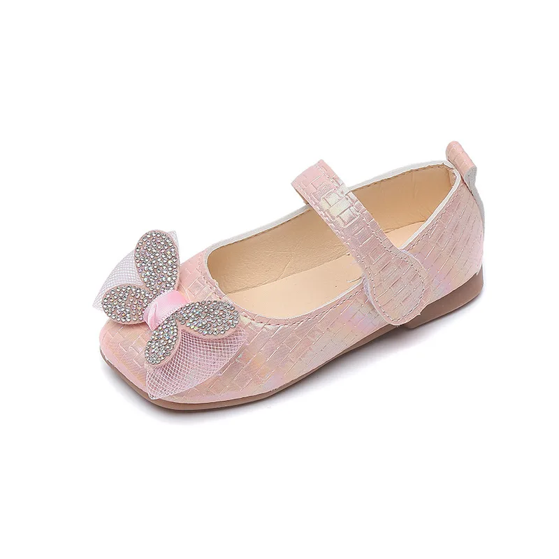 1 2 3 4 5 6 Year Children\'S Fashion Bow Leather Shoes Princess Party Flat Shoes For Elegant Baby Girls Spring Kids Dress Shoes