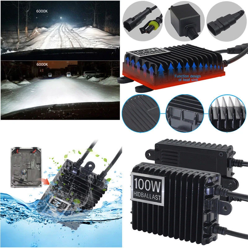 HID Universal 100watt Slim Ballast 100W AC 12V Car Xenon Conversion Kit H4 H7 AU