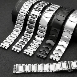 Metal Stainless Steel Strap Men's Women's Watch Chain Wristband for Swatch YGS749G YCS Yas YGS Ceramic Bracelet 17mm 19mm 21mm