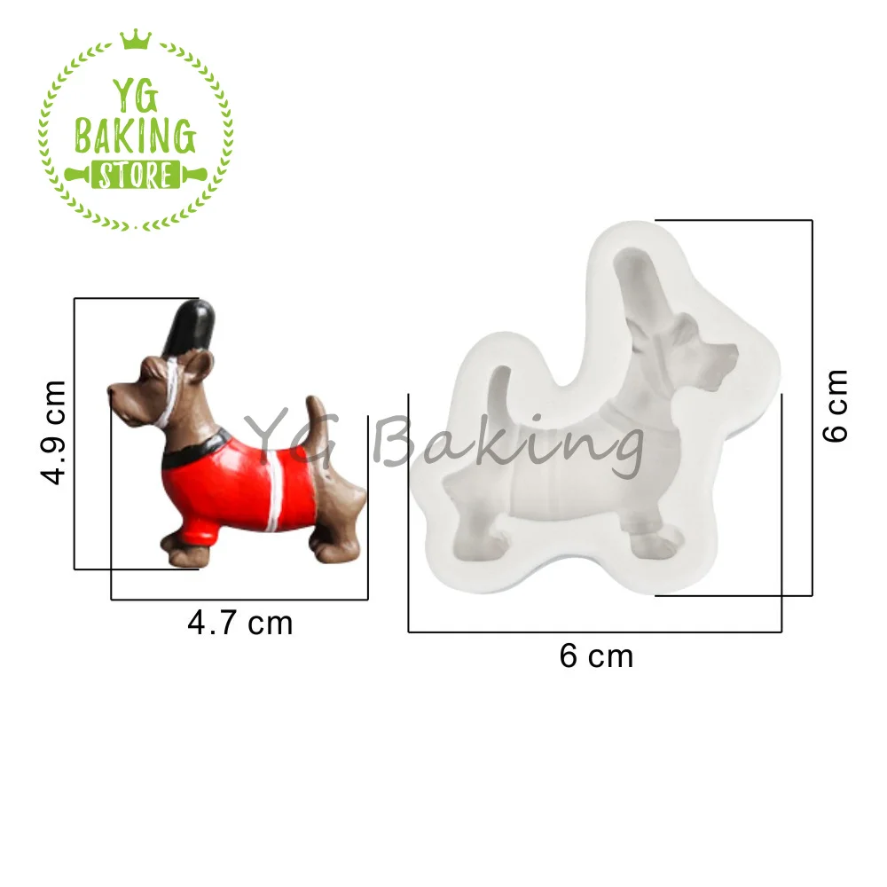 Dorica Mini Size Dog & Traditional Nutcracker Man Silicone Cake Mold Handmade Soap Mould Fondant Cake Decorating Tool Bakeware