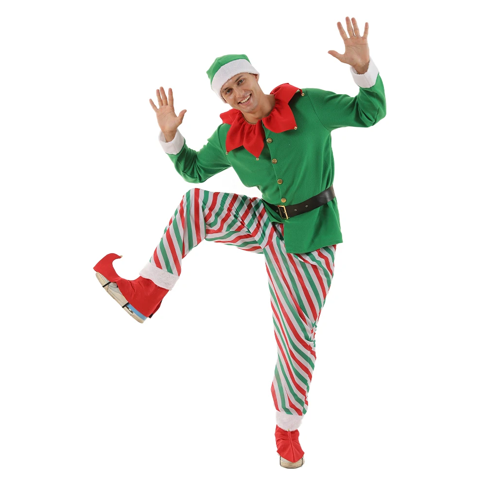 Eraspooky 2020 New Christmas Elf Costume per uomo babbo natale Cosplay natale capodanno Fancy Dress adulto