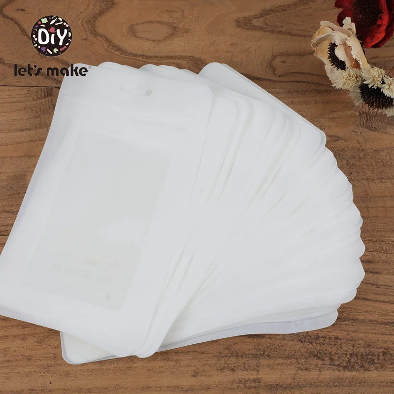 Let\'s Make 20pcs 19.5x11.5cm Plastic White Bags Product Packaging Bag Ecofriendly Baby Silicone Bead Package Jewelry Pendant Bag