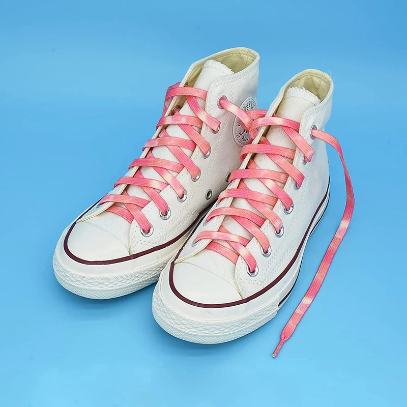 Tie Dye Shoelaces Gradient Colors Shoe Laces for Sports Shoes Boots Sneakers Skates Casual Shoes Flat Shoelace 120/140/160CM