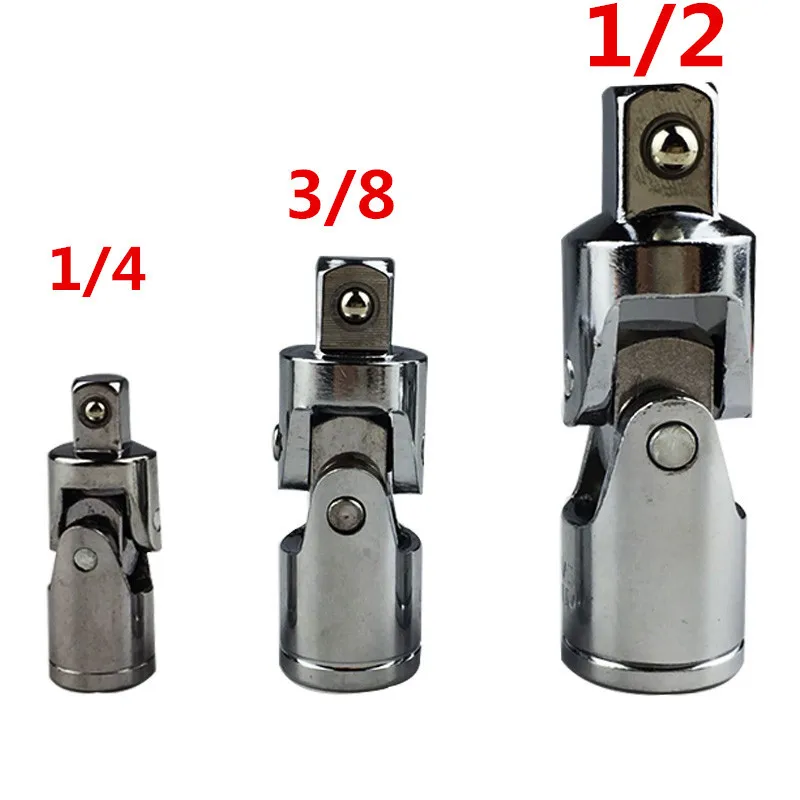 

1/2" 3/8" 1/4 Inch Universal Conversion Head Square Head Sleeve Steering Drive Swivel Universal Joint Air Impact Socket Tool 1PC