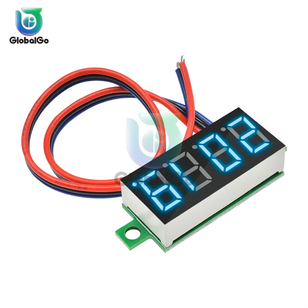0.36 polegada mini dc led digital voltímetro 0-100v medidor de tensão carro auto motocicleta móvel power tensão tester detector ferramenta 12v