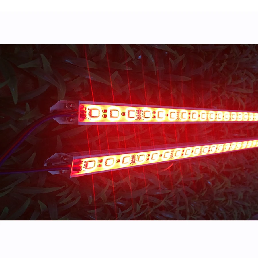 50 pces vermelho azul verde dc 12v 24v ip68 50cm 36leds 5630 5730 smd à prova dwaterproof água rígida tira gabinete barra de luz