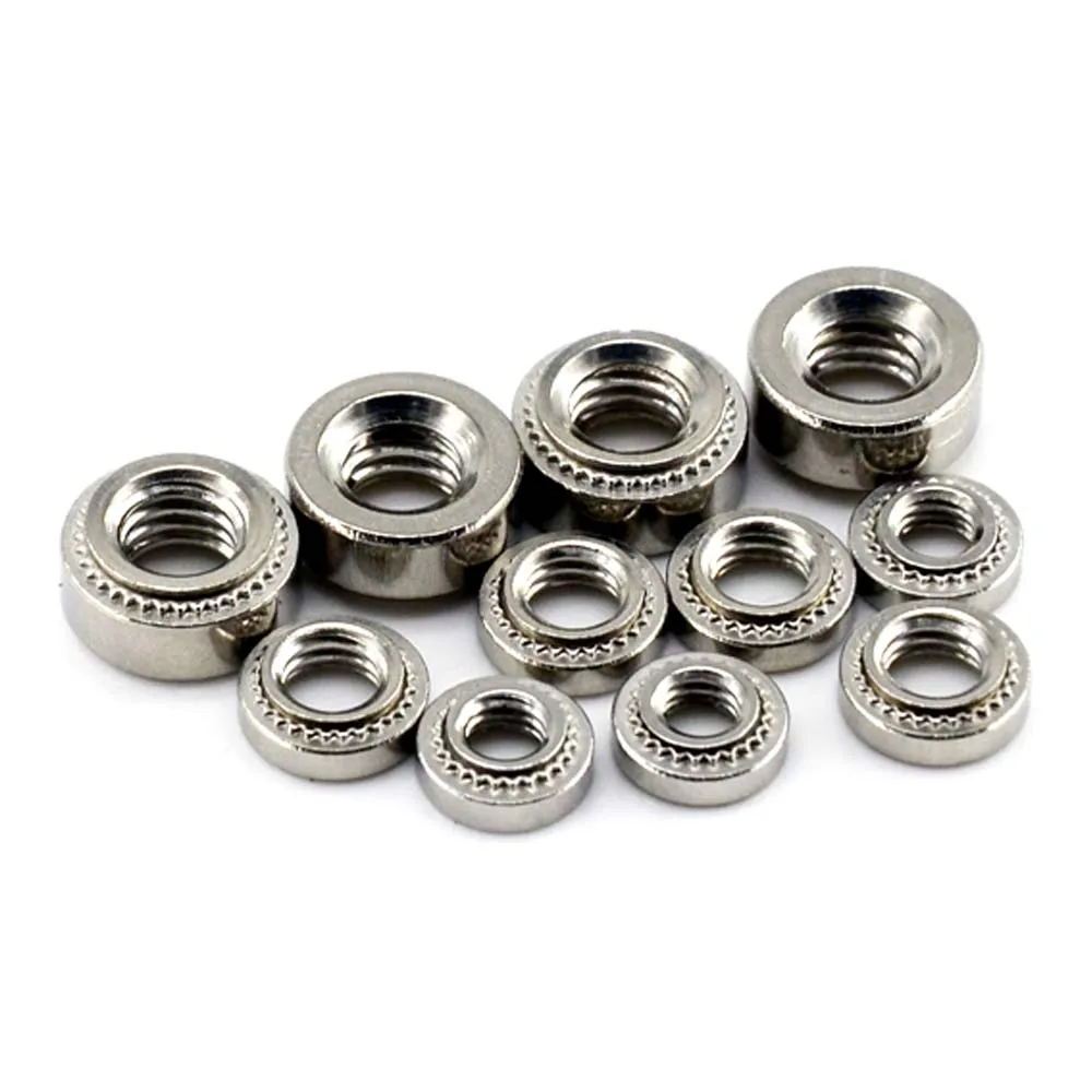 10Pcs 304 Rvs Cls Zelf Clinchen Moer Druk Insert Rivet Nut M2 M2.5 M3 M4 M5 M6 m8 Nutsert Rivnut Slab 0.8-3.2Mm