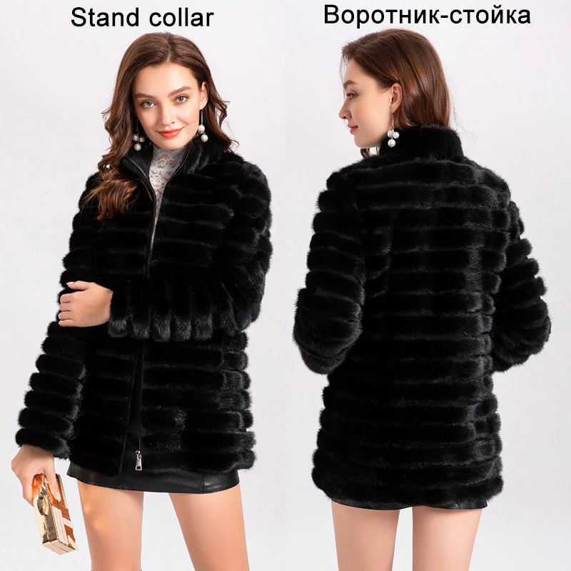 Natural Fur Coats Winter Women Mink Fur Coat Female Genuine Leather Jackets Ladies Oversize Warm Thick Detachable Long 2023 New