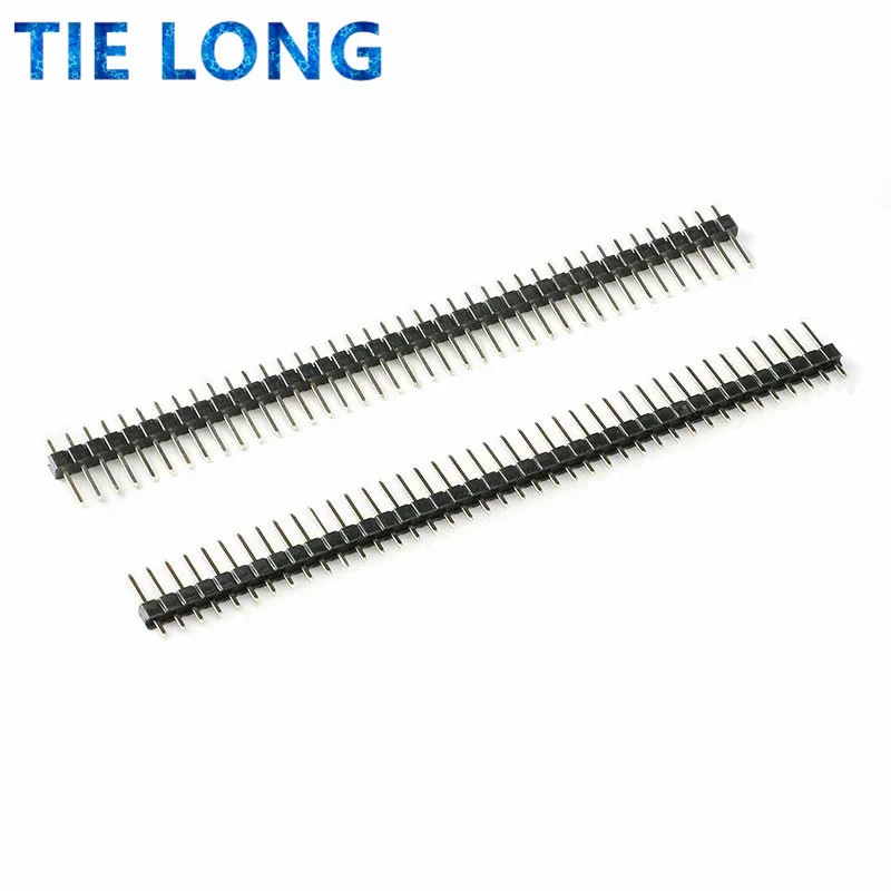 10pcs 40 Pin 1x40 Single Row Male 2.54 Breakable Pin Header Connector Strip for Arduino Black