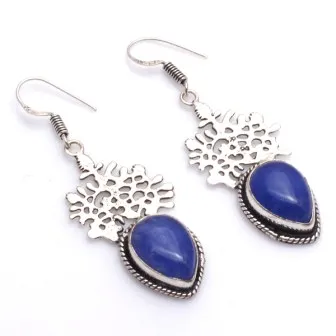 

Серьги из натурального халцедона на медном покрытии, ювелирные изделия ручной работы для женщин в подарок, 58 мм, E5917