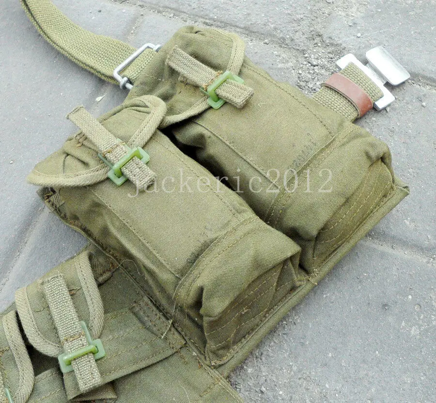 tomwang2012.  MILITARY WAR COLLECTION SURPLUS WEBBING VIETNAM WAR CHINESE TYPE 63 AUTO CHEST RIG AMMO POUCH