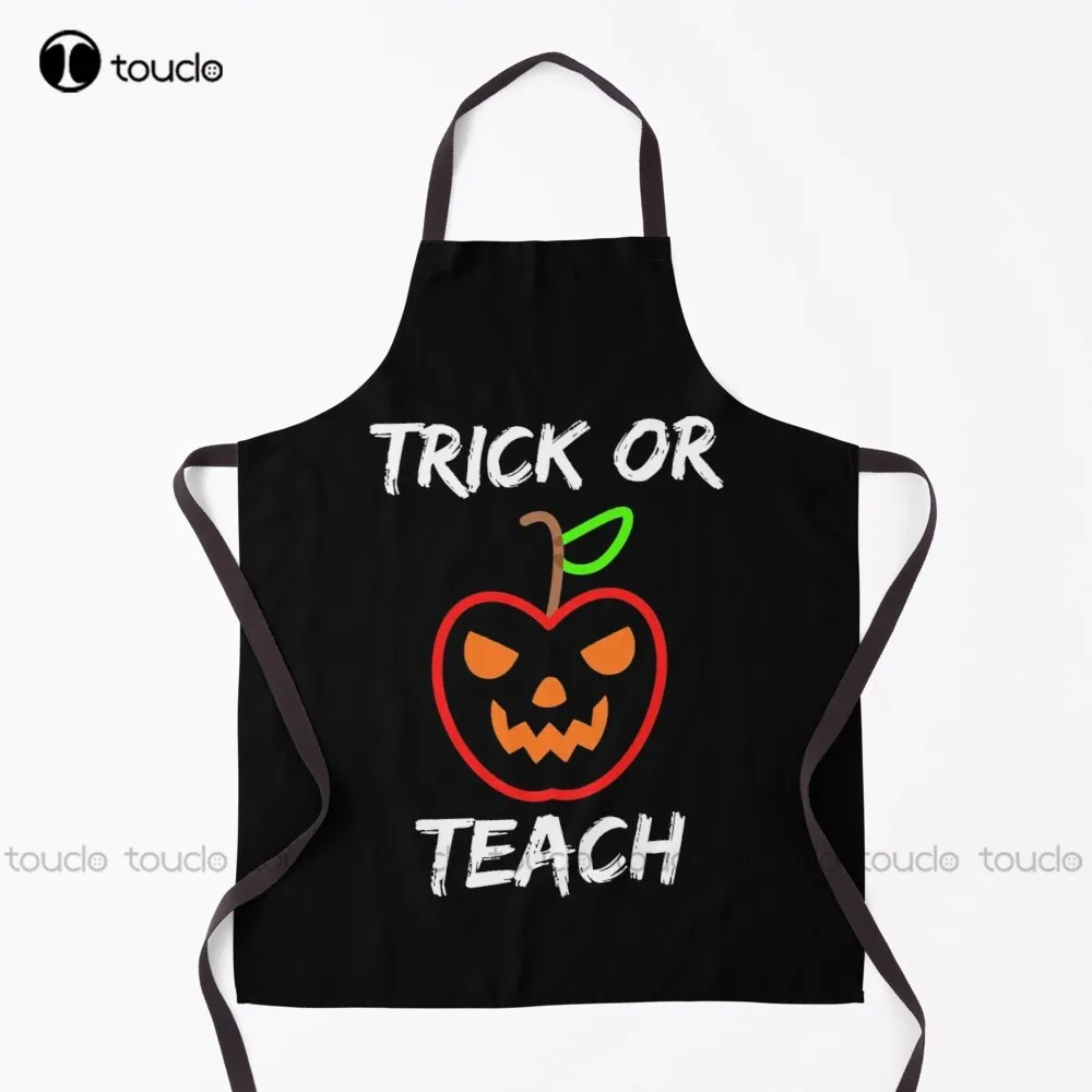 Trick Or Teach Cute Halloween Teacher   Apron Green Apron Garden Kitchen Household Cleaning Custom Apron