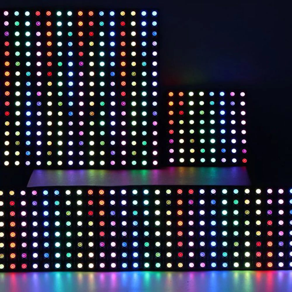 WS2812B  WS2812 SMD5050 RGB LED Panel Individually Address Digital Flexible Light 8x8 16x16 8x32 Pixel Module Matrix Screen DC5V