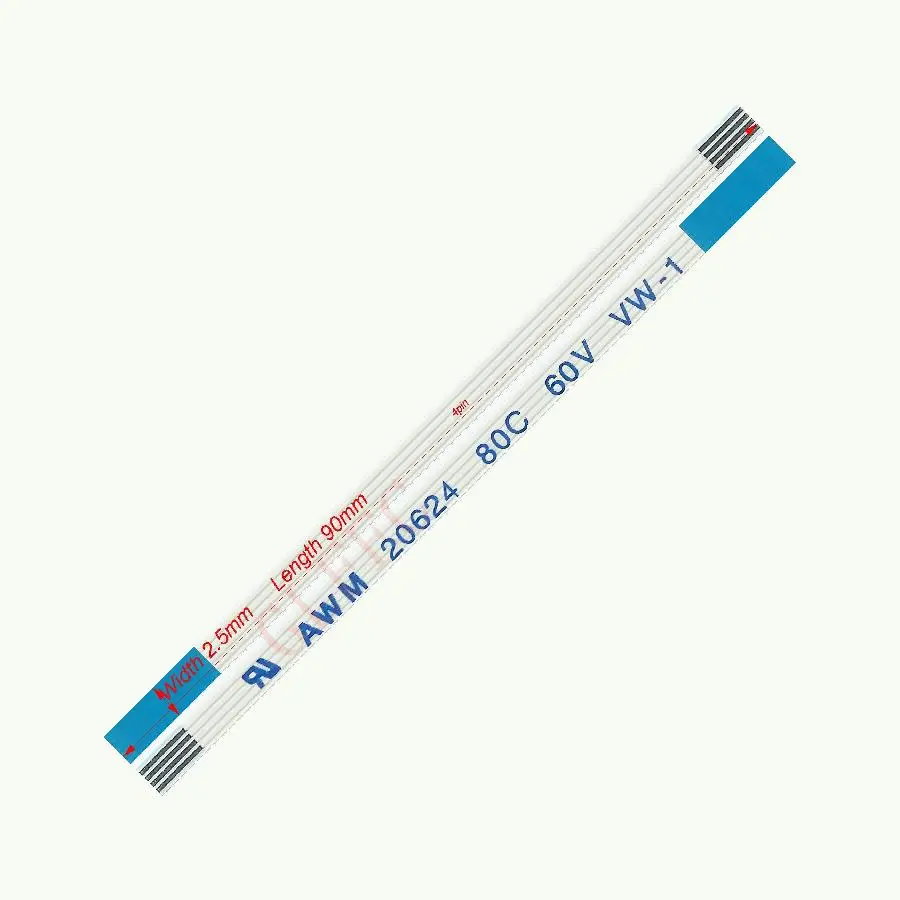 13pin 0.5pitch 50mm-1100mm B-type Flexible Flat Cable FFC awm 20624 ROHS for TTL LCD DVD Computer