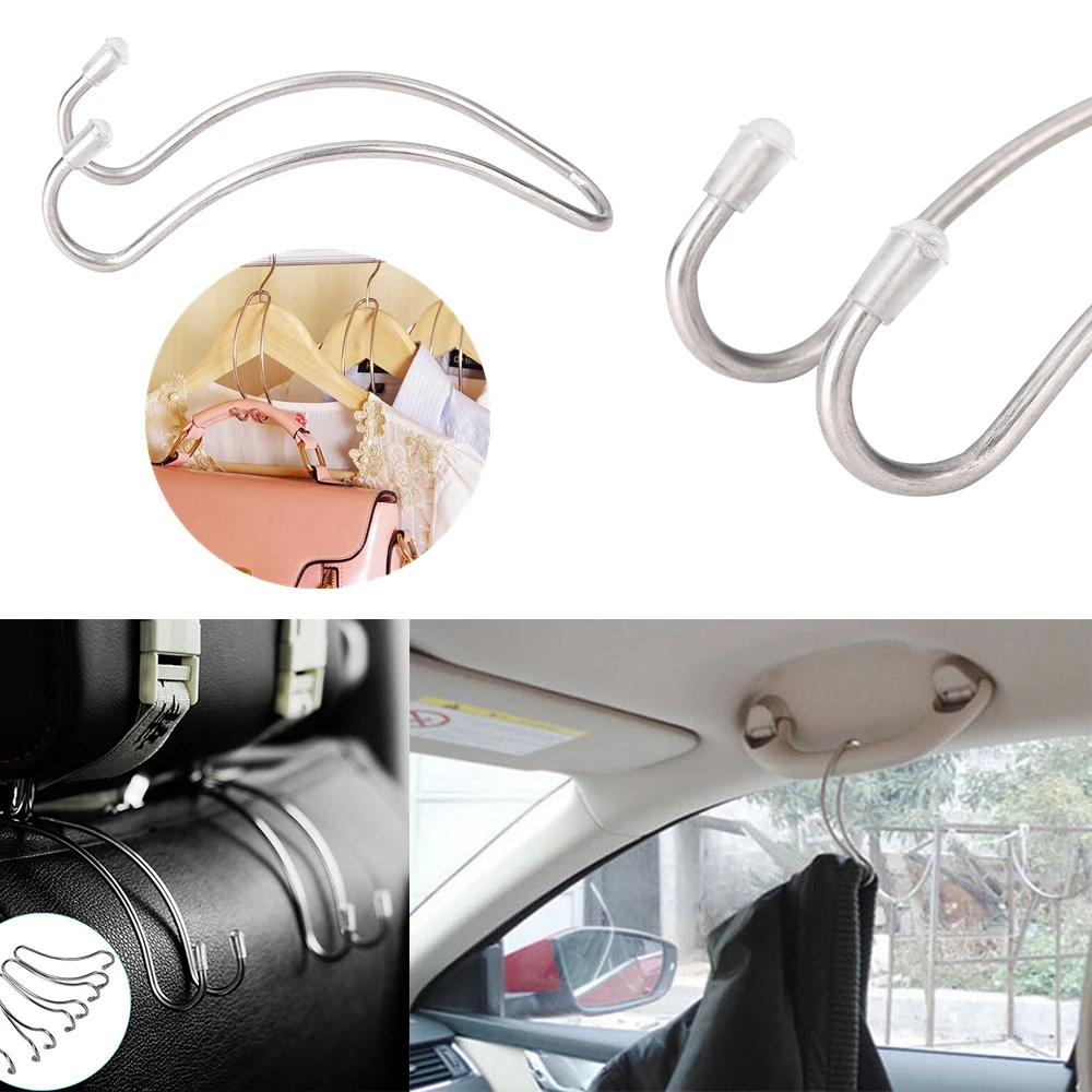 Universal Car Interior Seat Hook Stainless Steel Hang On  Accessories 3kg Hooks Hanger Headrest Storage Clips