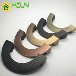 Black green red bronze color minimalist hole distance 96/128mm American wardrobe door semi-circular handle drawer shoe cabine