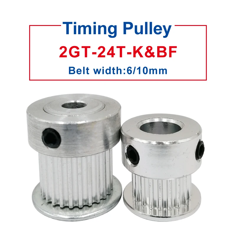 Timing PulleyGT2 -24 Teeth Bore 5/6/6.35 mm Belt Pulley Width 7/11mm Fit For GT2 Rubber Belt Width 6/10mm 3D Printer parts