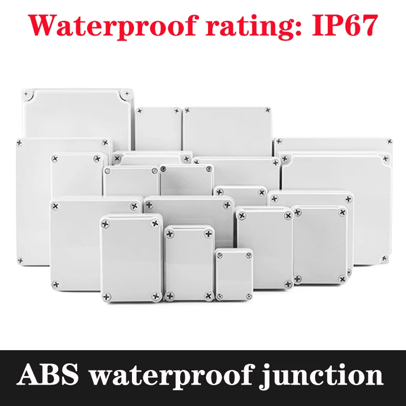 IP67 electronic plastic box, project box for outdoor ABS electrical projects, outdoor waterproof box