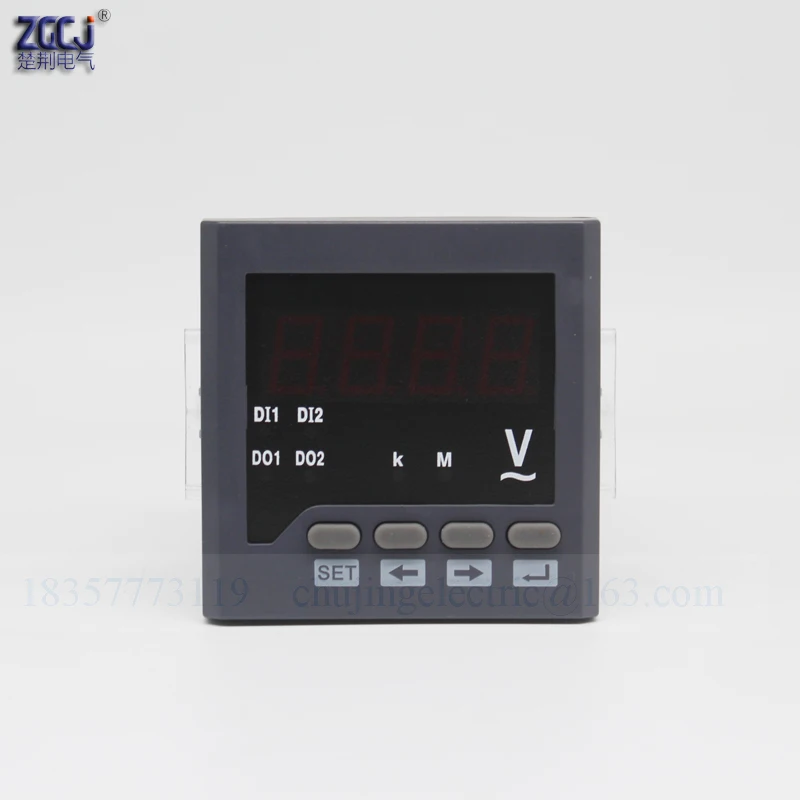 true RMS digital AC voltage panel meter 72x72 digital voltmeter digital with 2 relay alarm output and RS485 communication