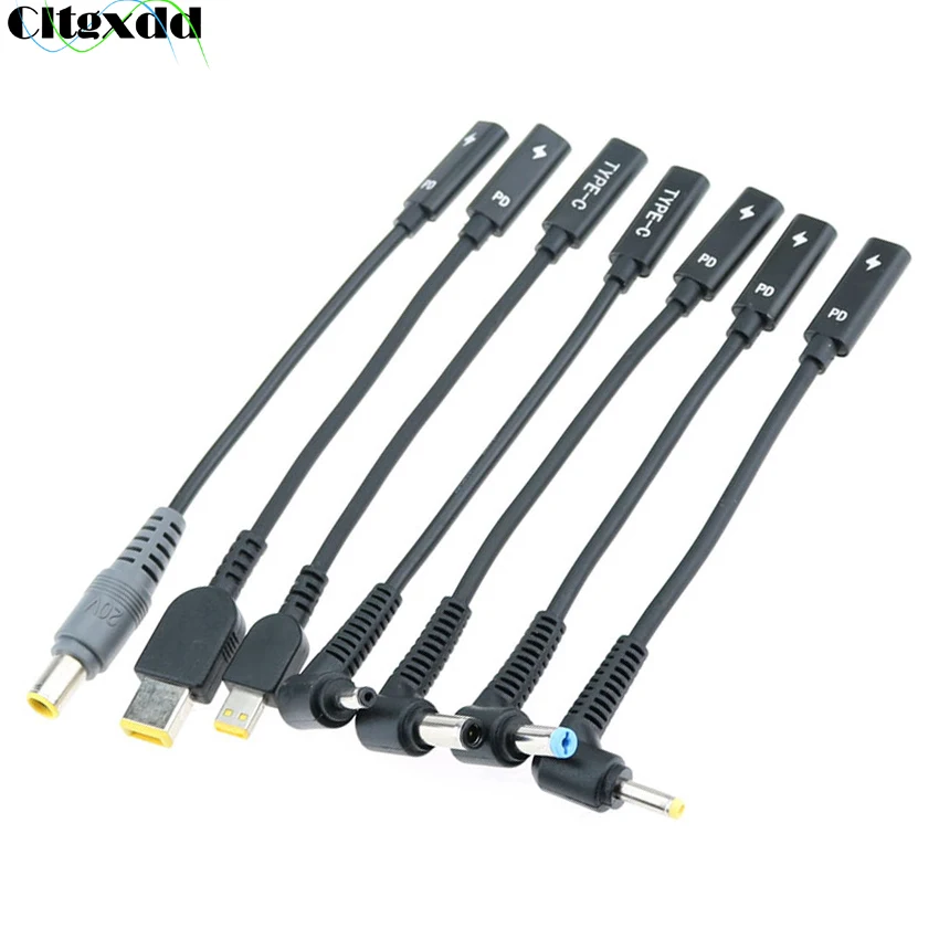 Cltgxdd USB 3.1 Type C Female to 4.0*1.35 5.5*2.5 4.5*3.0 4.0*1.7mm Male DC Plug Jack PD Power Charger Adapter Connector Cable