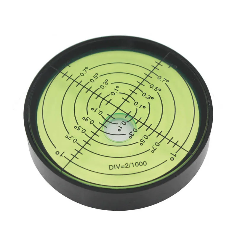 HACCURY High Precision Metal Circular Level Bubble Spirit Level Bubble Green Diameter 60mm Height 12mm