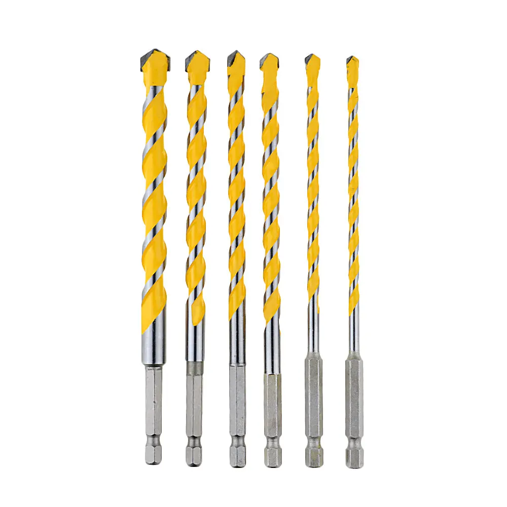 Single spiral lengthened Triangular-overlord Handle Multifunction High Quality Drill Bits Perforator Ceramic Tile Drill