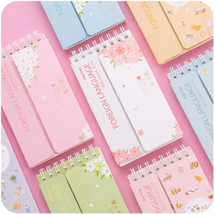 1PC Kawaii Foreign English Words Language Vocabulary Notebook Study Writing Reciting Book Planner Escolar Papelaria Stationery