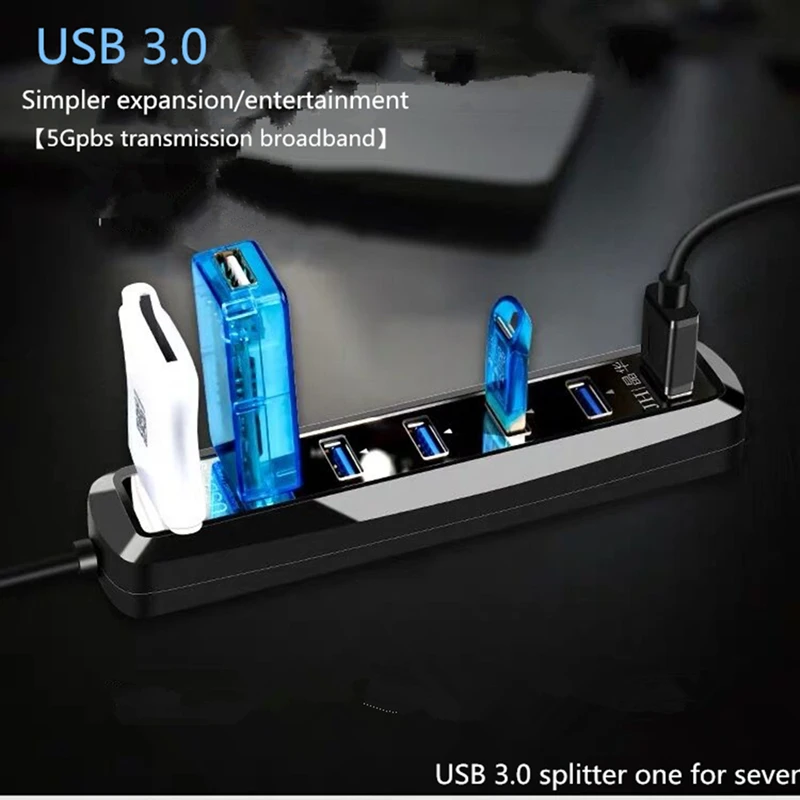 USB 3.0 hub USB Splitter high-speed 7 Ports docking station multi-use multi-interface hub All In One For PC Computer notebook