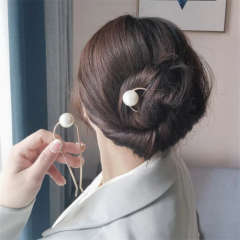 Korean Metal Hair Sticks Women Hairpins Elegant Simple Solid Color Hair Clips Girls Hair Sticks Hair Accessories Hairpin New